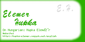 elemer hupka business card